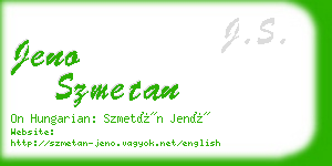 jeno szmetan business card